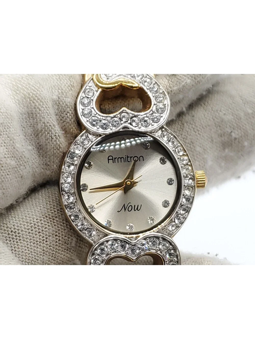 Armitron Now Quartz Watch Womens New Battery Rhinestone Bezel 22mm
